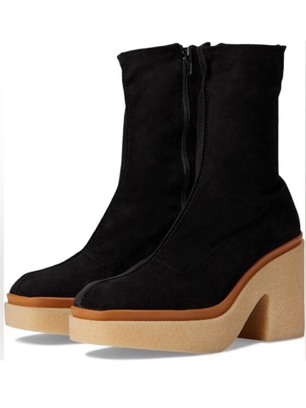 Free People Gigi platform ankle boot in black suede